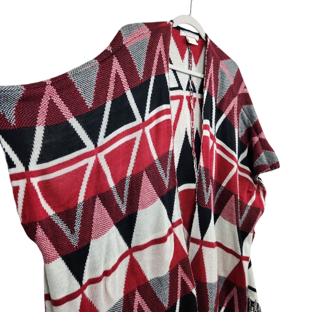 Flying Tomato Fringe Aztec Southwestern Print Shrug Kimono Women's Size Medium - Picture 2 of 8